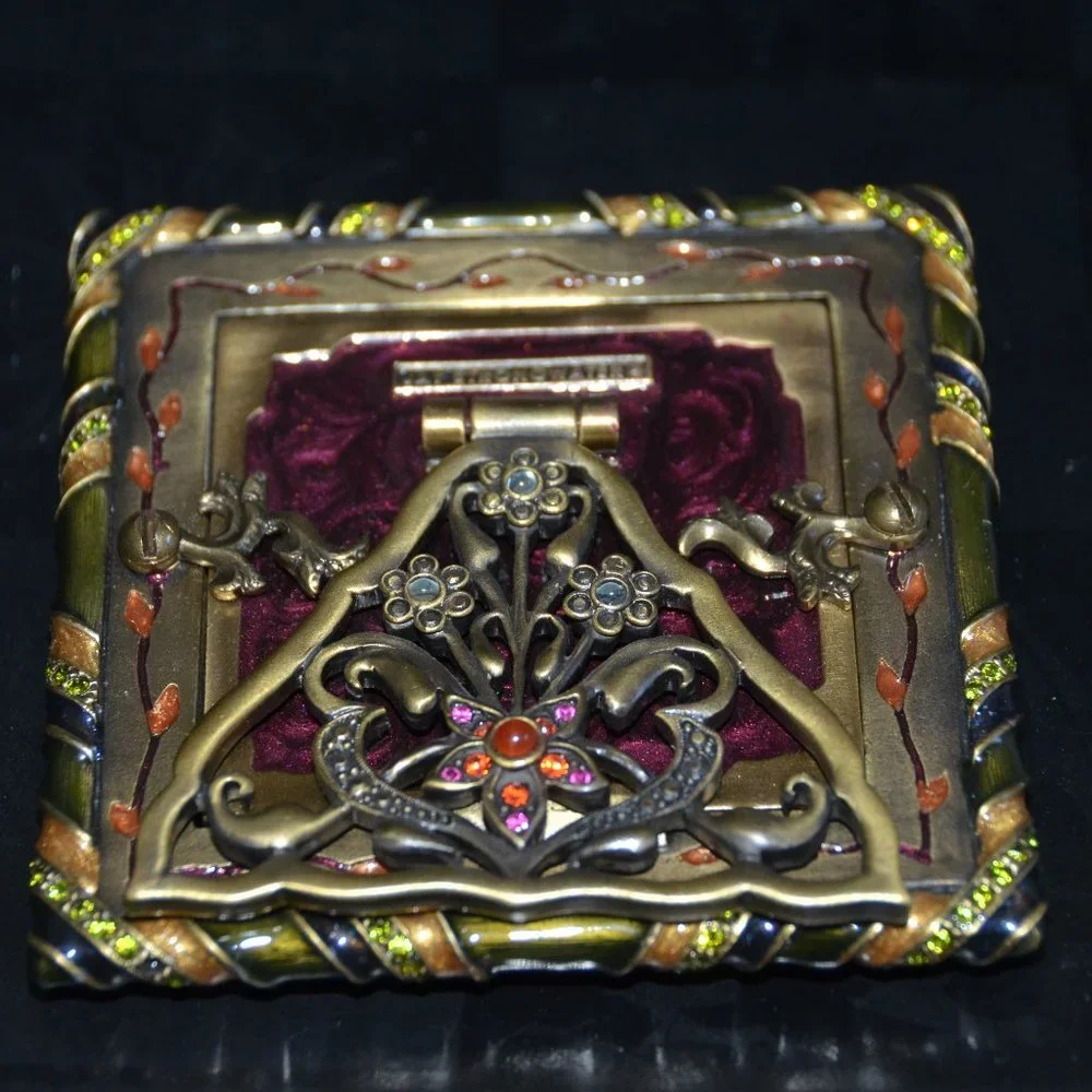 RARE JAY STRONGWATER CHINOISERIE PAISLEY SCROLL LEAF FLORAL CRYSTAL ENAMEL FRAME